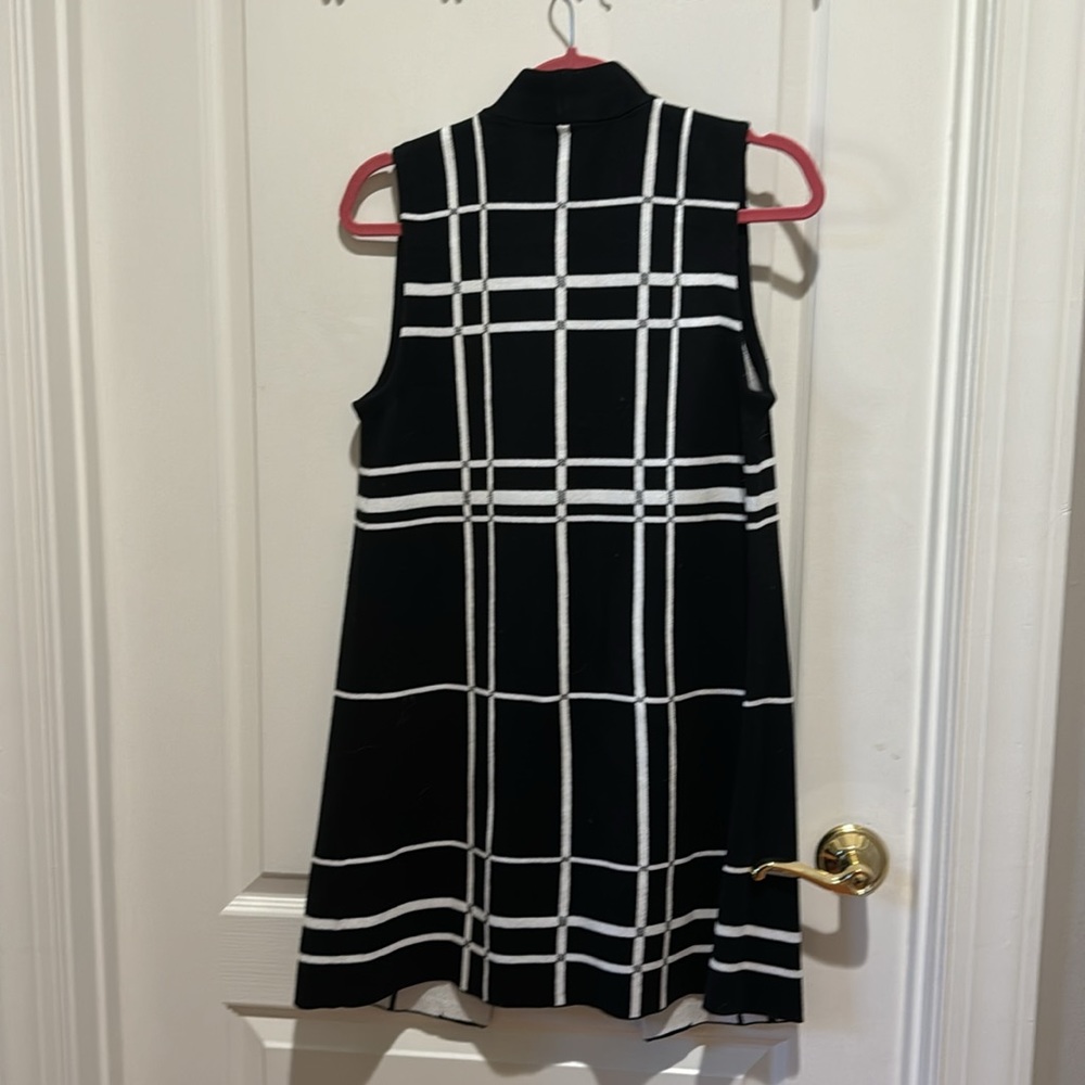 ALFANI Plaid Open-Front Sweater Vest Black Ivory PS SP Petite Small NWOT $80 - Picture 5 of 9